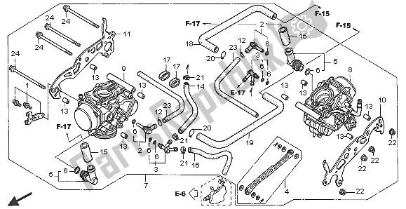 Todas as partes de Carburador (assy.) do Honda VTR 1000F 2005
