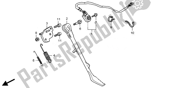 All parts for the Side Stand of the Honda VT 750 CS 2010