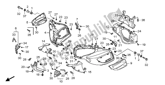 All parts for the Cowl of the Honda GL 1800 2007