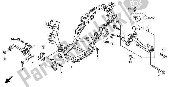 All parts for the Frame Body of the Honda SH 125D 2009