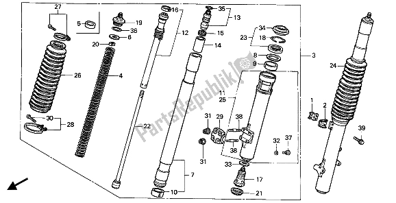 Todas las partes para Tenedor Frontal de Honda CR 125R 1988