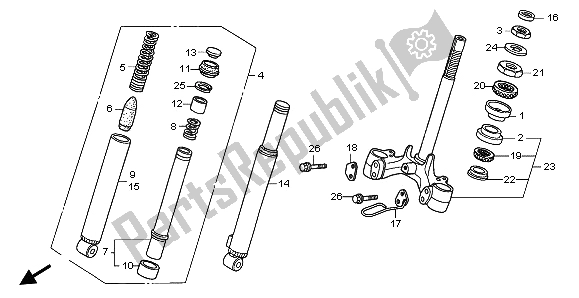 All parts for the Front Fork & Front Cushion of the Honda NPS 50 2012