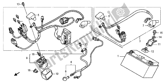 Tutte le parti per il Batteria del Honda CBF 1000F 2012