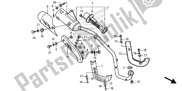 Alle onderdelen voor de Uitlaatdemper van de Honda CRF 110F 2014