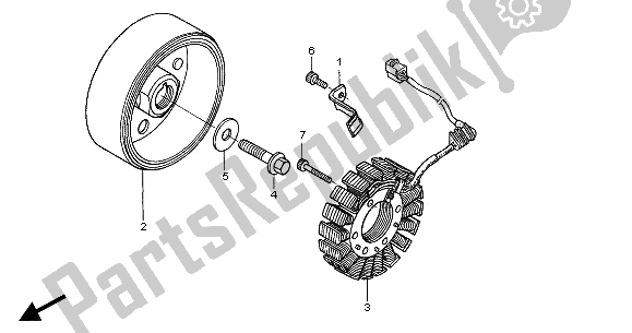 All parts for the Generator of the Honda CBF 600 SA 2004