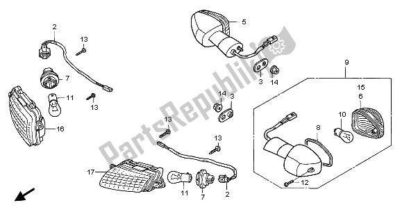 All parts for the Winker of the Honda CBR 1100 XX 2002