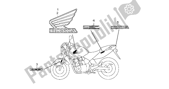 Todas as partes de Marca do Honda CBF 500A 2007