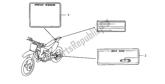 All parts for the Caution Label of the Honda CR 250R 2002