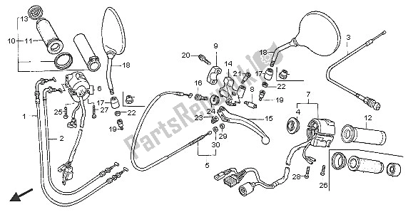 All parts for the Handle Switch of the Honda VT 750C 2005