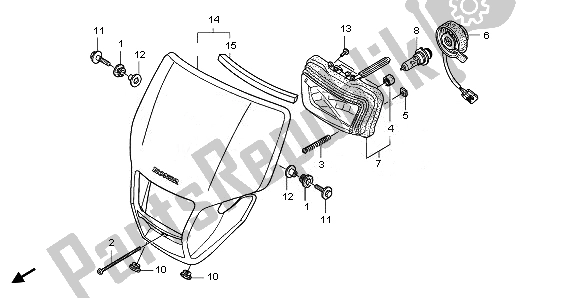 Alle onderdelen voor de Koplamp van de Honda CRF 250X 2011