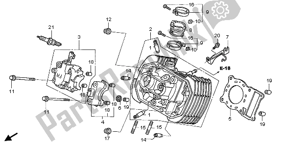 All parts for the Front Cylinder Head of the Honda VT 125C 2007