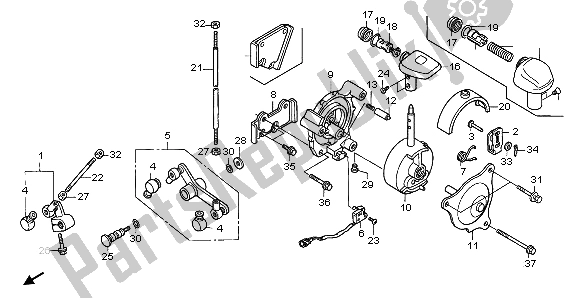 All parts for the Select Lever of the Honda TRX 500 FA Fourtrax Foreman 2004