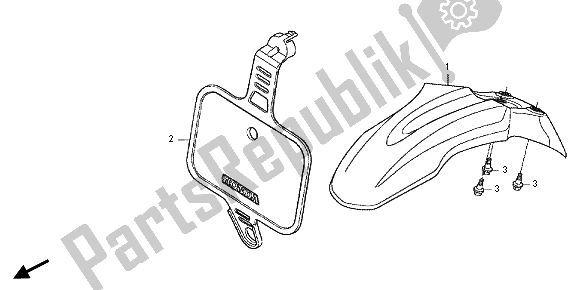 All parts for the Front Fender of the Honda CRF 50F 2012