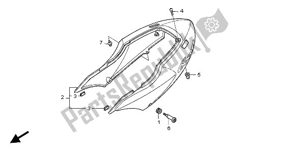 Alle onderdelen voor de Achterkap van de Honda CBR 600F 2007