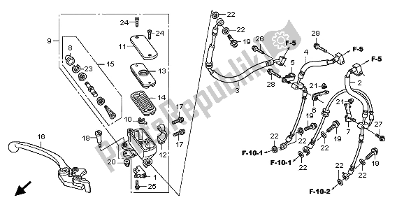 All parts for the Fr. Brake Master Cylinder of the Honda CB 600 FA Hornet 2009