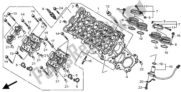All parts for the Cylinder Head of the Honda CBR 600 RA 2011