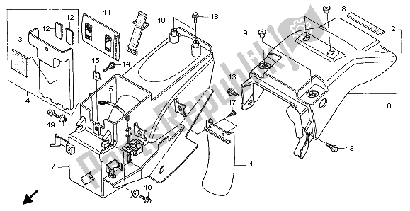 All parts for the Rear Fender of the Honda XRV 750 Africa Twin 1998