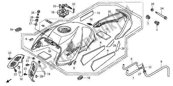 Todas las partes para Depósito De Combustible de Honda CB 1000 RA 2012