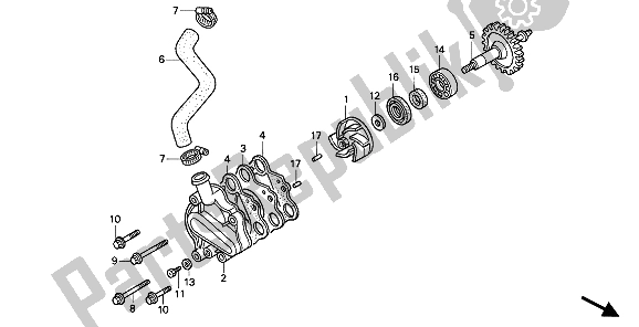 Todas las partes para Bomba De Agua de Honda CR 125R 1991