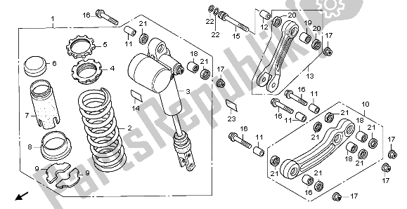 Todas las partes para Cojín Trasero de Honda TRX 450R Sportrax 37 KW TE 30U Australia 2004