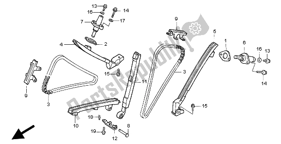 All parts for the Cam Chain & Tensioner of the Honda VF 750C 1997