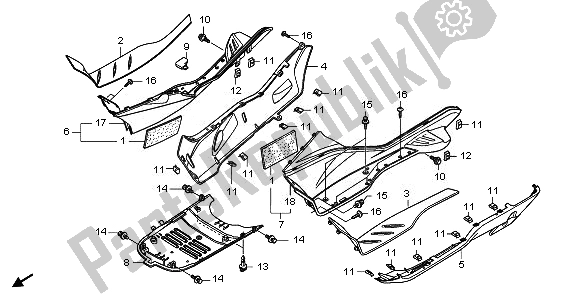 All parts for the Floor Step of the Honda NSS 250S 2010