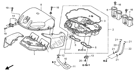 Alle onderdelen voor de Luchtfilter van de Honda CBR 600F 2005