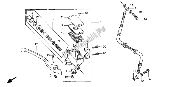 All parts for the Fr. Brake Master Cylinder of the Honda VF 750C 1999