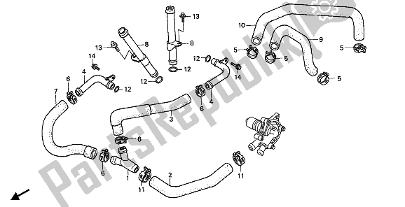 All parts for the Water Pipe of the Honda XL 600V Transalp 1993