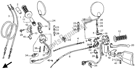 All parts for the Switch & Cable & Lever of the Honda XL 1000V 2004