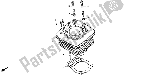 Tutte le parti per il Cilindro del Honda NX 650 1995