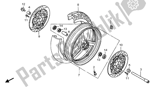 Todas las partes para Rueda Delantera de Honda CBR 1100 XX 2005