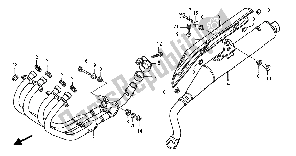 All parts for the Exhaust Muffler of the Honda CB 600F Hornet 2001