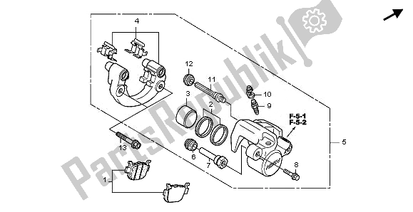 Todas las partes para Pinza De Freno Trasero de Honda FES 125A 2011