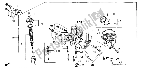 Tutte le parti per il Carburatore del Honda XR 125L 2006