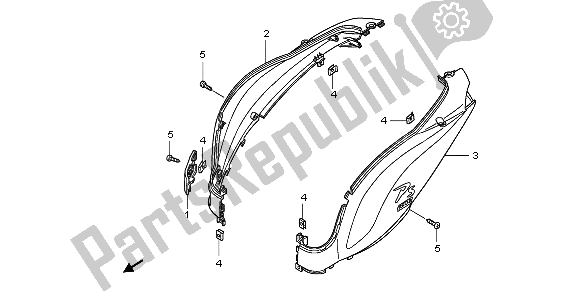 Toutes les pièces pour le Couverture De Corps du Honda PES 125R 2012