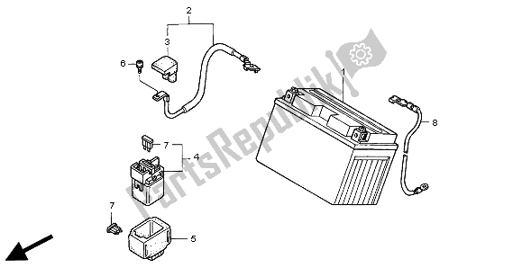 All parts for the Battery of the Honda NT 650V 1998