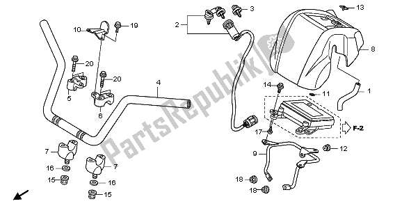 All parts for the Handle Pipe of the Honda TRX 420 FE Fourtrax Rancher 4X4 ES 2011