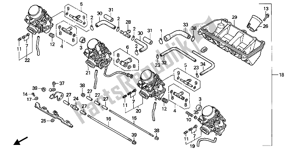 Tutte le parti per il Carburatore (assy.) del Honda CBR 600F 1993