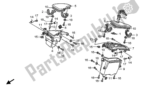 All parts for the Cowl Pocket of the Honda ST 1300A 2010