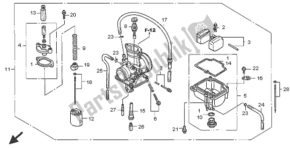 All parts for the Carburetor of the Honda CR 85R SW 2005