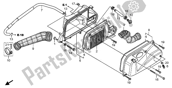 All parts for the Air Cleaner of the Honda FES 125A 2011