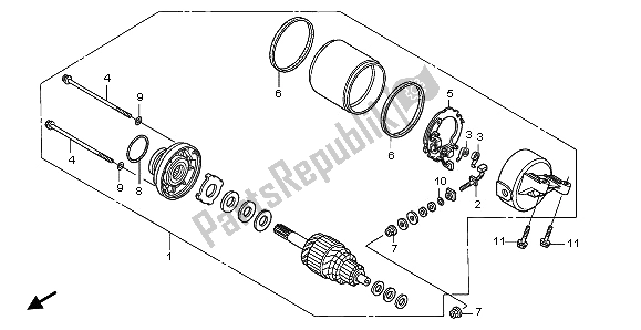 Tutte le parti per il Motorino Di Avviamento del Honda XL 125V 80 KMH 2003