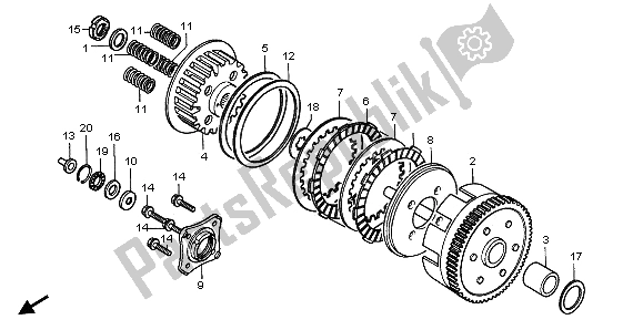 All parts for the Clutch of the Honda CMX 250C 1997