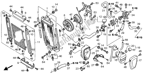 All parts for the Radiator of the Honda VTX 1800C1 2006