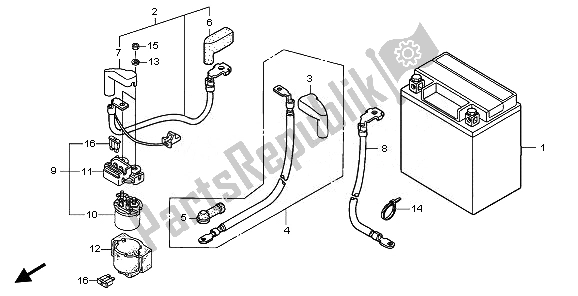 All parts for the Battery of the Honda XL 1000V 2011