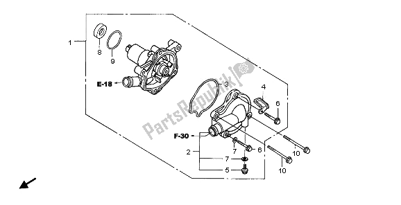 All parts for the Water Pump of the Honda XL 650V Transalp 2006