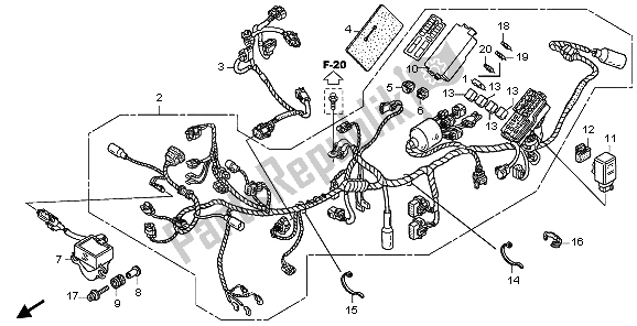 All parts for the Wire Harness of the Honda XL 700 VA Transalp 2009