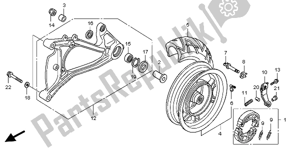 Todas las partes para Rueda Trasera Y Basculante de Honda PES 150R 2009