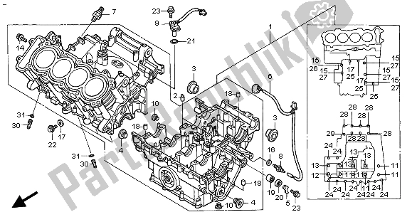 Todas las partes para Caja Del Cigüeñal de Honda CBR 900 RR 2002